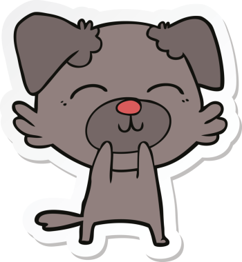 Bir insan tarafından çizilmiş bir köpeğin çıkartması.