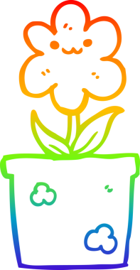 gökkuşağı gradyan çizgi çizimi bir insan tarafından çizilmiş bir karikatür ev bitkisi