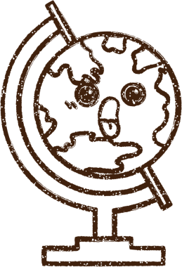 Bir insan tarafından çizilen Dünya Kömürü Çizimi