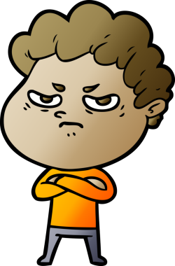 Bir insan tarafından çizilmiş kızgın bir adam.