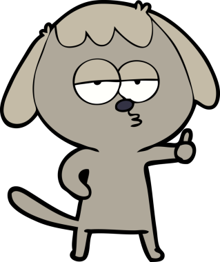 Bir insan tarafından çizilmiş, sıkılmış bir köpek.