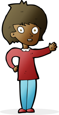 Bir insan tarafından çizilmiş mutlu bir kadın.