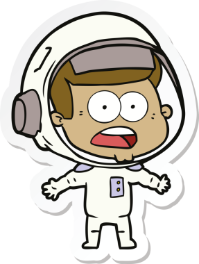 Bir insan tarafından çizilen bir karikatür çıkartması astronotu şaşırttı.