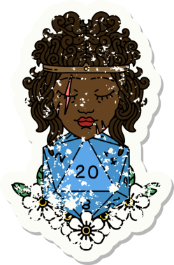 Retro Dövme Tarzı İnsan Barbarlığı Bir insan tarafından çizilmiş 20 zar ile