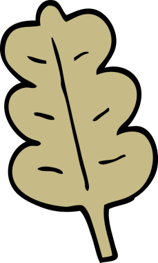 bir insan tarafından çizilmiş karikatür meşe yaprağı.