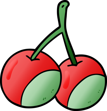 Bir insan tarafından çizilmiş kirazlar.