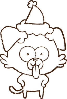 Bir insan tarafından çizilmiş Noel Köpeği Kömürü