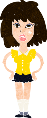 Çizgi filmdeki kadın bir insan tarafından çizilmiş.