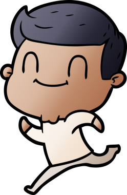 Bir insan tarafından çizilmiş çizgi film dostu bir adam.