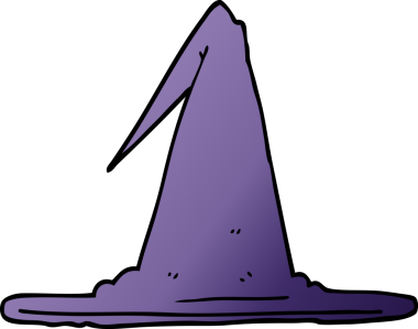 Bir insan tarafından çizilmiş karalama cadı şapkası.