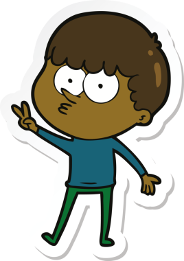 Bir insan tarafından çizilmiş, meraklı bir çocuğun çıkartması.