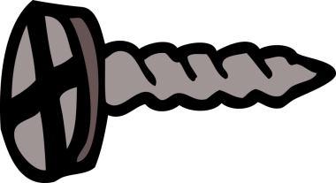 Bir insan tarafından çizilmiş karikatür vidası.