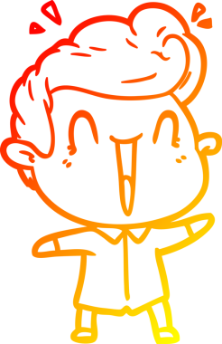 Bir insan tarafından çizilmiş, heyecanlı bir çizgi film çizimi.