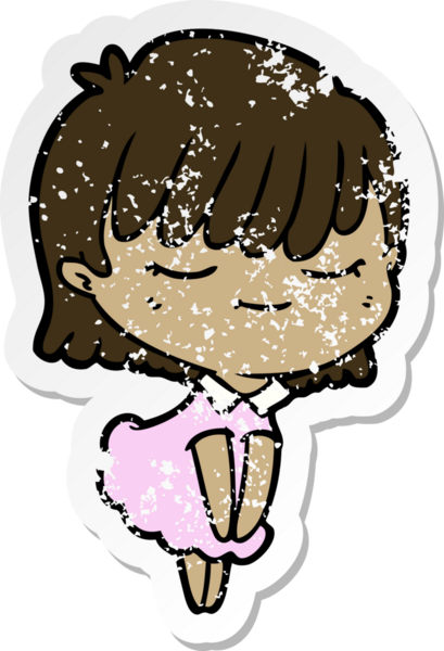 Bir insan tarafından çizilmiş karikatür bir kadının sıkıntılı çıkartması.