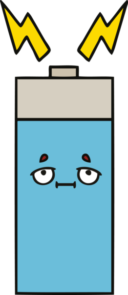 Bir insan tarafından çizilmiş güzel bir pil karikatürü.