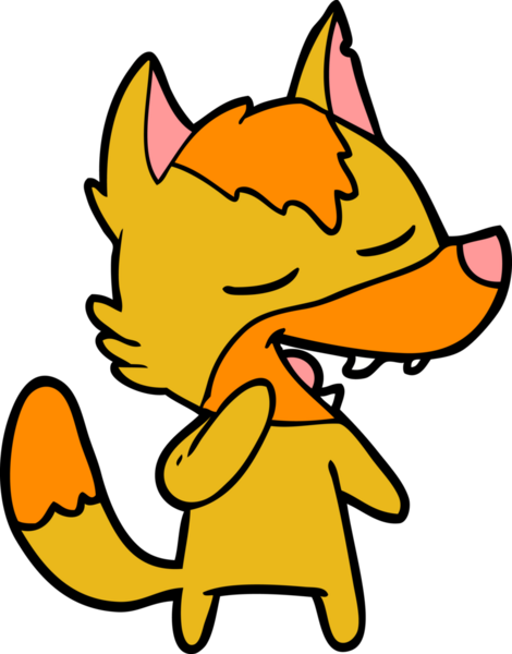 Bir insan tarafından çizilmiş tilki çizgi film karakteri