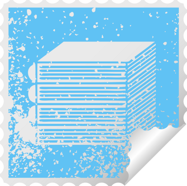 Bir insan tarafından çizilmiş kitap yığınının sıkıntılı kare soyma etiketi sembolü