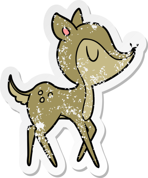 Bir insan tarafından çizilmiş, kederli bir karikatür çıkartması.