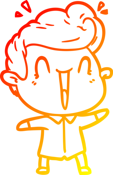 Bir insan tarafından çizilmiş, heyecanlı bir çizgi film çizimi.