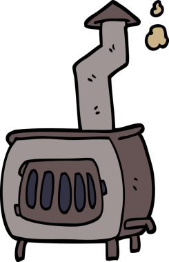 Bir insan tarafından çizilmiş eski ahşap yakıcıyı karala