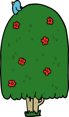 bir insan tarafından çizilmiş karikatür uzun ağaç