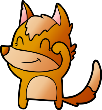 Bir insan tarafından çizilmiş tilki çizgi film karakteri