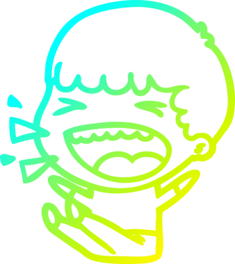 Bir insan tarafından çizilmiş gülen adamın soğuk çizgi çizimi.