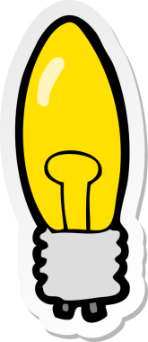 Bir insan tarafından çizilmiş elektrik ampulünün çıkartması.