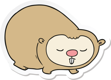 Bir insan tarafından çizilmiş bir karikatür çıkartması.