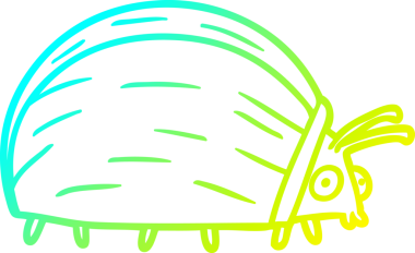 Bir insan tarafından çizilmiş büyük bir çizgi film böceğinin soğuk gradyan çizimi