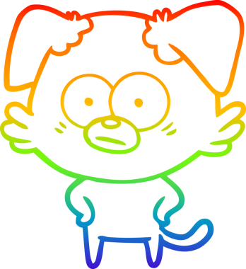 gökkuşağı gradyan çizimi bir insan tarafından çizilmiş sinirli bir köpek çizgi filmi