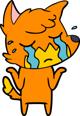 Bir insan tarafından çizilmiş tilki çizgi film karakteri