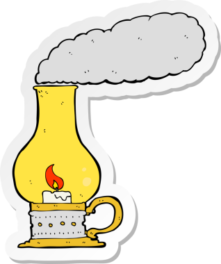 Bir insan tarafından çizilmiş çizgi film fenerinin çıkartması.