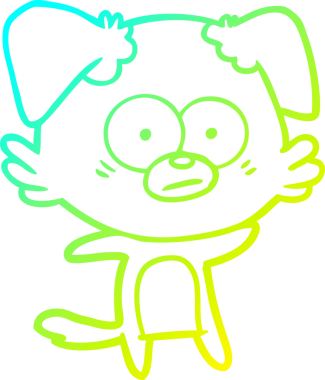 Bir insan tarafından çizilmiş bir köpek çizgi filminin soğuk gradyanı.