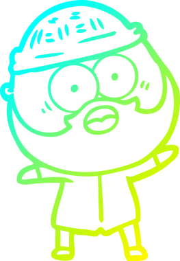 Bir insan tarafından çizilmiş sakallı bir adamın soğuk gradyan çizimi