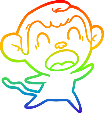 Bir insan tarafından çizilmiş bağıran çizgi film maymunu çizimi