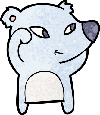 Bir insan tarafından çizilmiş sevimli çizgi film ayısı.