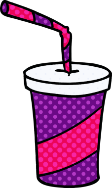 Bir insan tarafından çizilmiş el çizimi fast food içeceği karikatürü.