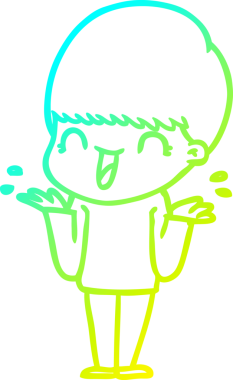 Bir insan tarafından çizilmiş mutlu çizgi film çocuğu çizimi.