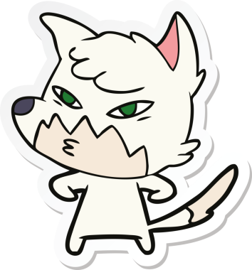 Bir insan tarafından çizilmiş akıllı bir tilkinin çıkartması.