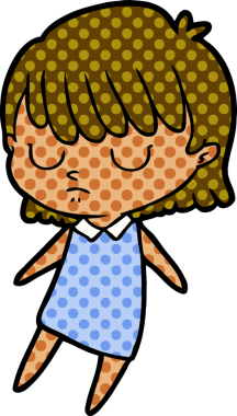 Bir insan tarafından çizilmiş karikatür kadın.