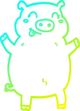 Bir insan tarafından çizilmiş soğuk çizgi domuz çizimi.