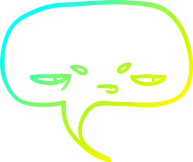 Yüzü bir insan tarafından çizilmiş bir karikatür konuşma baloncuğu çizimi.