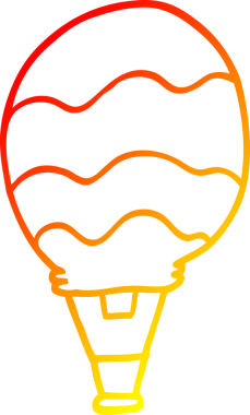 Bir insan tarafından çizilmiş sıcak hava balonu çizimi.