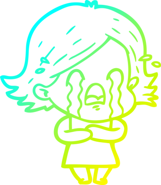 Bir insan tarafından çizilmiş ağlayan bir karikatür çizimi.