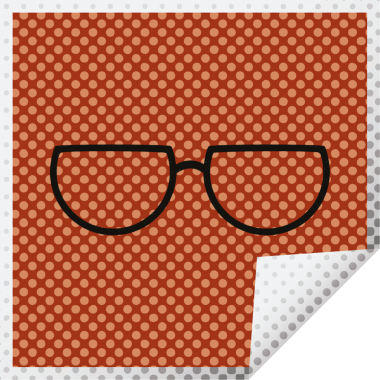 Bir insan tarafından çizilmiş grafik vektör illüstrasyon kare etiketi