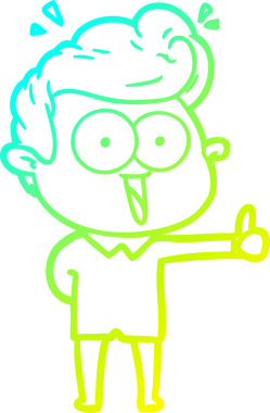 Bir insan tarafından çizilmiş soğuk çizgi çizgi film karakteri.