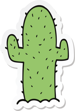 Bir insan tarafından çizilmiş bir kaktüsün çıkartması.