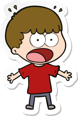 Bir insan tarafından çizilmiş bir karikatür çıkartması.