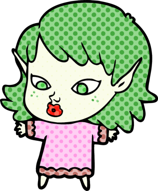 Bir insan tarafından çizilmiş güzel elf kızı.